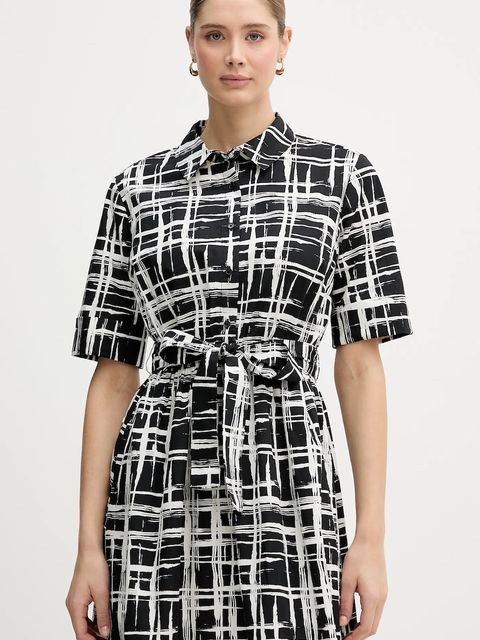 Dkny sukienka bawełniana kolor czarny midi rozkloszowana DD5A1120