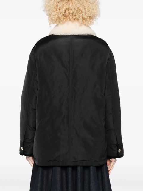 Maje velvet-trimmed jacket - Black