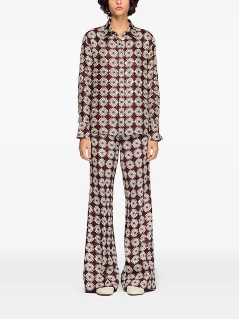 SANDRO floral-print buttoned shirt - Brown - zdjęcie produktu nr 2