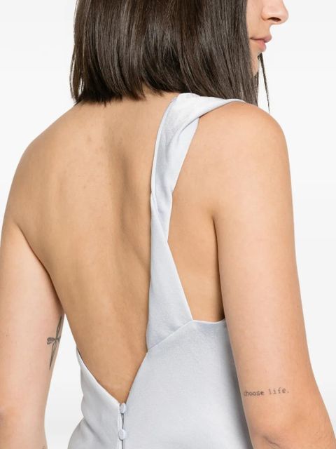 Eleh one-shoulder satin maxi dress - Blue