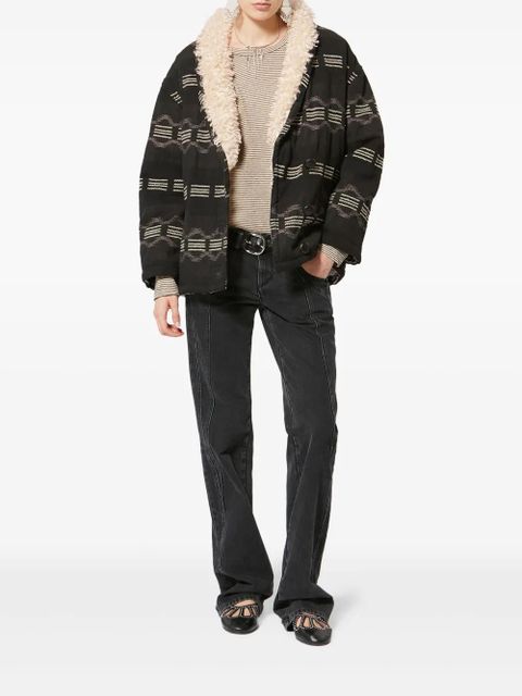 MARANT ÉTOILE Qayla patterned button jacket - Black - zdjęcie produktu nr 2
