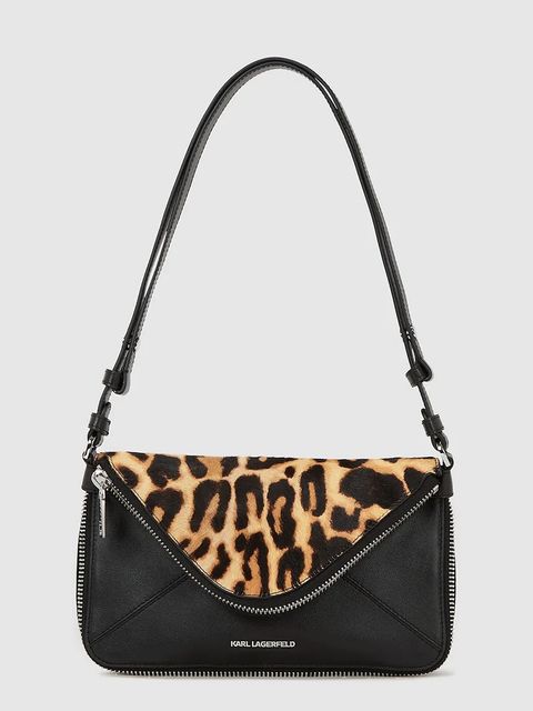 Karl Lagerfeld torebka skórzana kolor brązowy A4W30124 - zdjęcie produktu nr 1