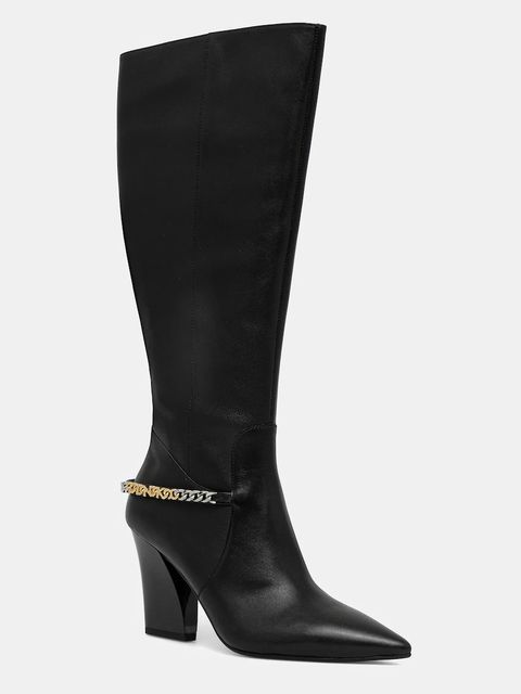 Pinko kozaki skórzane Viola 03 damskie kolor czarny na słupku SD0419P087Z99 - zdjęcie produktu nr 1