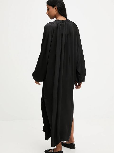 Answear.LAB sukienka kolor czarny maxi oversize