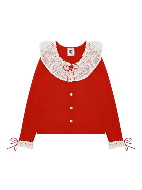 Sleeper Malena lace-collar cardigan - Red - zdjęcie produktu nr 1