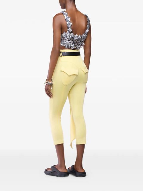 Rabanne draped-detail trousers - Yellow