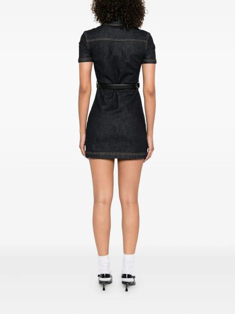 Self-Portrait embellished denim mini dress - Blue