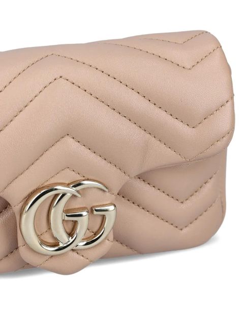 Gucci Chevron logo calfskin shoulder bag - Neutrals