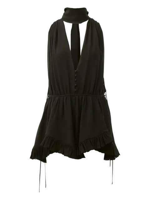 Chloé v-neck ruffled jumpsuit - Black - zdjęcie produktu nr 1