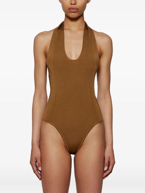 KHAITE Toto halter-neck bodysuit - Brown - zdjęcie produktu nr 2