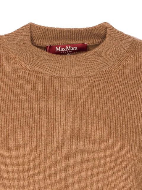 Max Mara crewneck side-split sweater - Neutrals