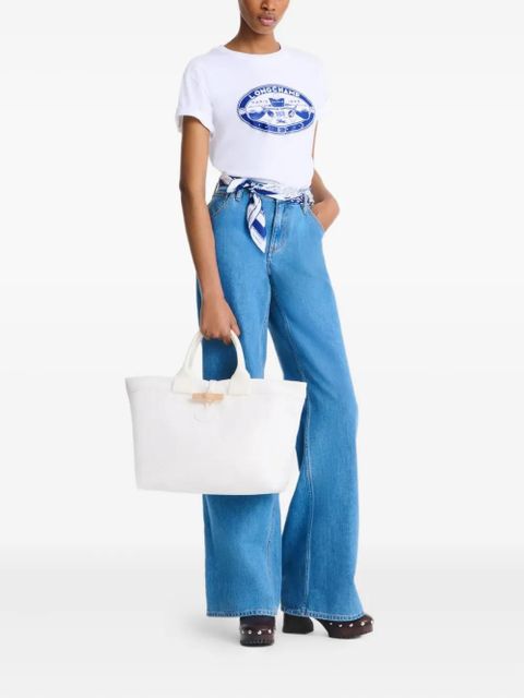 Longchamp Le Roseau canvas tote bag - White - zdjęcie produktu nr 2