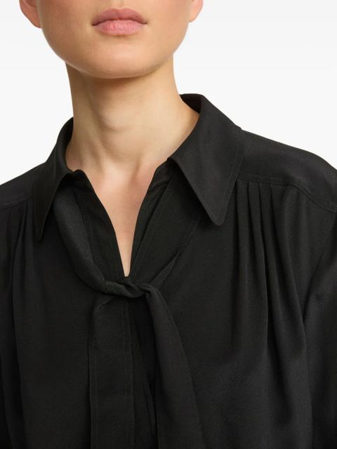 Yves Salomon tie-neck blouse - Black