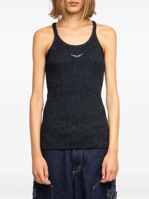 Zadig&Voltaire ribbed alba shiny top - Black - zdjęcie produktu nr 1