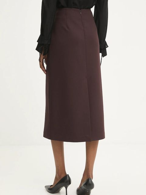 Answear.LAB spódnica kolor bordowy midi ołówkowa