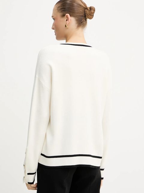 Liu Jo sweter z domieszką jedwabiu damski kolor beżowy TF5229.MS59L