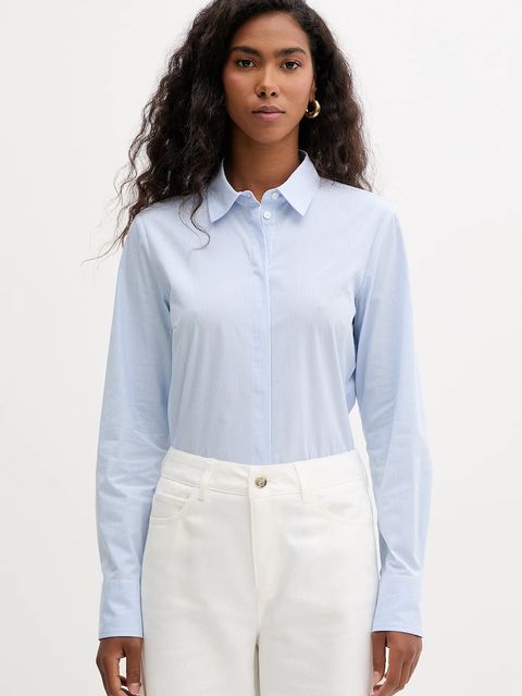 MAX&Co. koszula damska kolor niebieski slim z kołnierzykiem klasycznym 2528116014200 - zdjęcie produktu nr 1