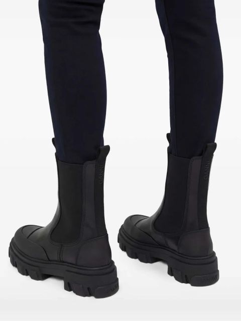 GANNI chunky-sole leather Chelsea boots - Black