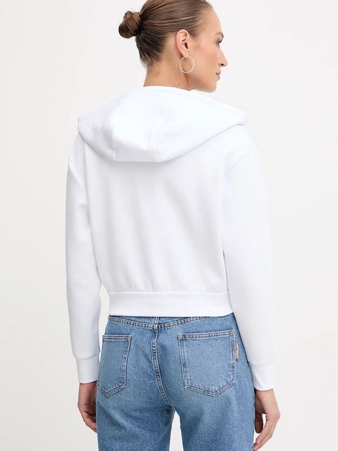 Armani Exchange bluza damska kolor biały z kapturem gładka XW000822 AF10818