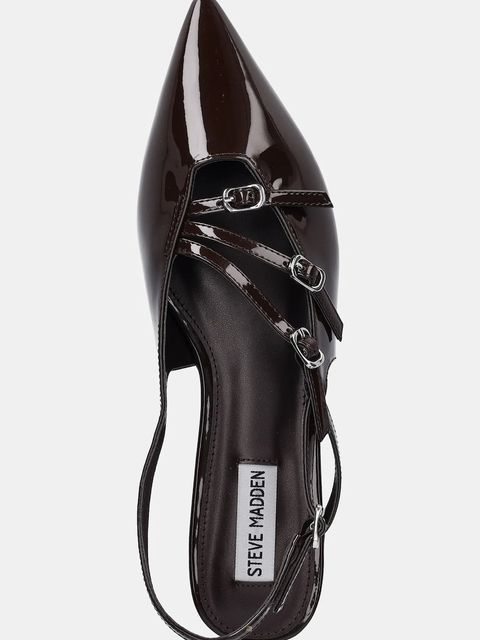 Steve Madden baleriny Cianna kolor brązowy z odkrytą piętą 11003709