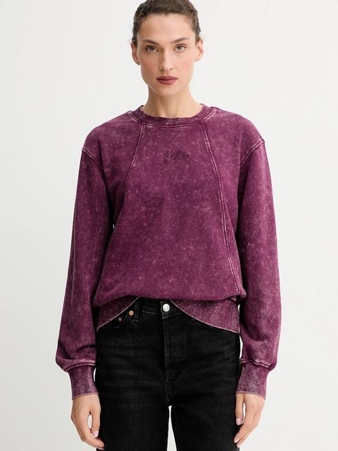 G-Star bluza bawełniana damska kolor bordowy gładka D27173.D969 - zdjęcie produktu nr 1