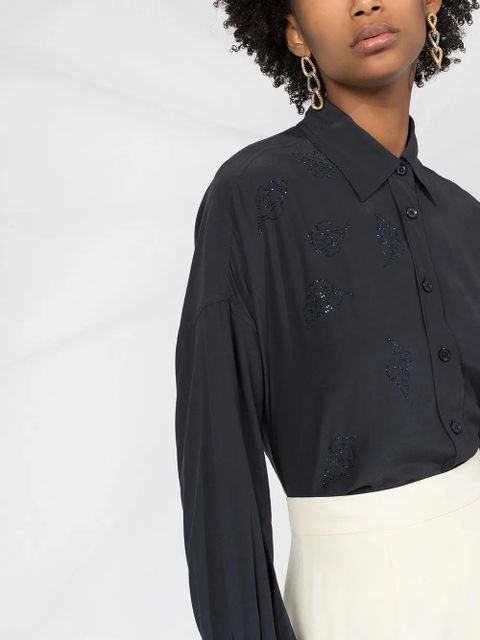 Zadig&Voltaire Tamara embellished leaf shirt - Blue