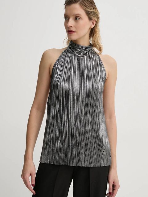 Bruuns Bazaar bluzka Groundberry Duro top damska kolor srebrny gładka BBW3706