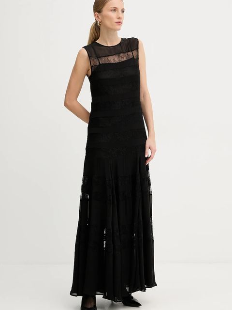 Marella sukienka kolor czarny maxi rozkloszowana 2523226012200