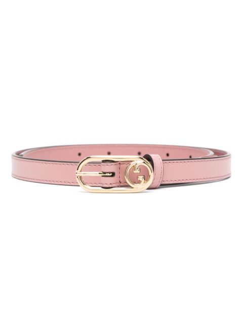 Gucci Interlocking G-plaque leather belt - Pink