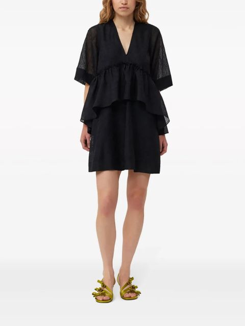 GANNI crinkled georgette minidress - Black - zdjęcie produktu nr 2