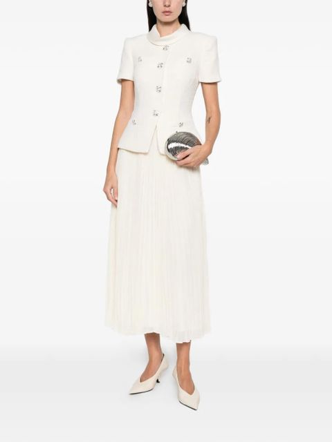 Self-Portrait panelled midi dress - Neutrals