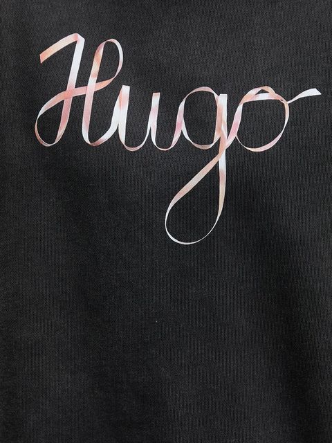 HUGO bluza bawełniana damska kolor szary z nadrukiem 50545198