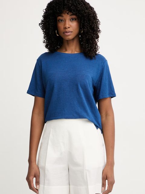 Weekend Max Mara t-shirt damski z lnem PELOTA - zdjęcie produktu nr 1