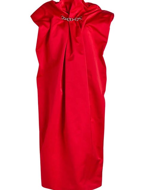Simone Rocha chain-detail draped dress - Red - zdjęcie produktu nr 2
