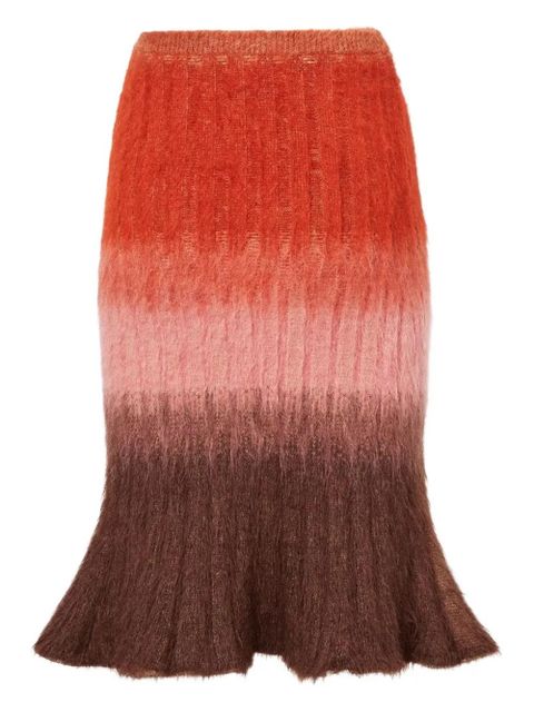 FENDI flared ribbed-knit midi skirt - Brown - zdjęcie produktu nr 1