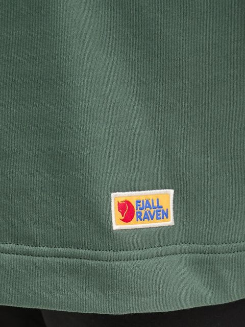 Fjallraven bluza bawełniana Vardag Hoodie W damska kolor zielony z kapturem gładka F86987.679