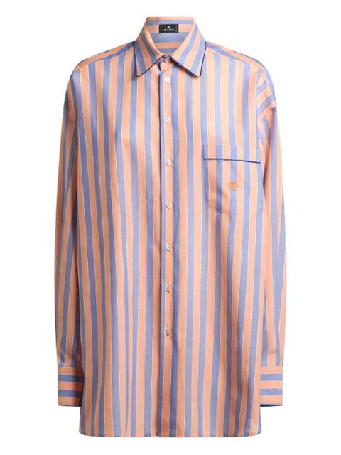ETRO striped muslin shirt - Orange - zdjęcie produktu nr 1