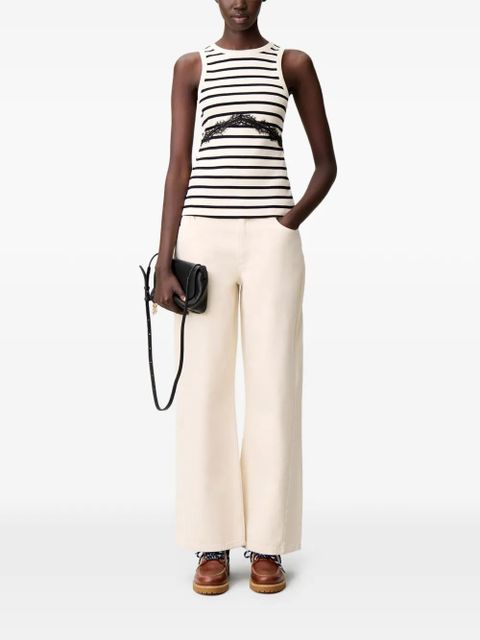 Claudie Pierlot striped lace-band tank top - Neutrals - zdjęcie produktu nr 2