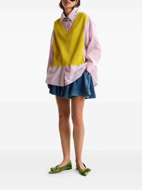 Essentiel Antwerp Jit striped layered-effect shirt - Pink - zdjęcie produktu nr 2