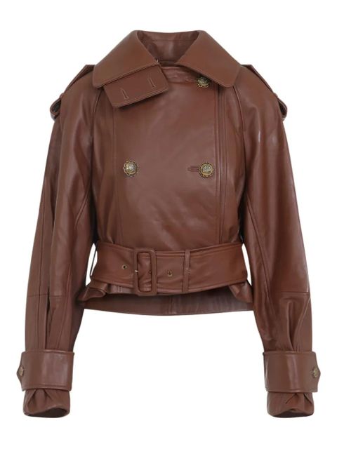 ZIMMERMANN Hypnotic belted leather jacket - Brown - zdjęcie produktu nr 1
