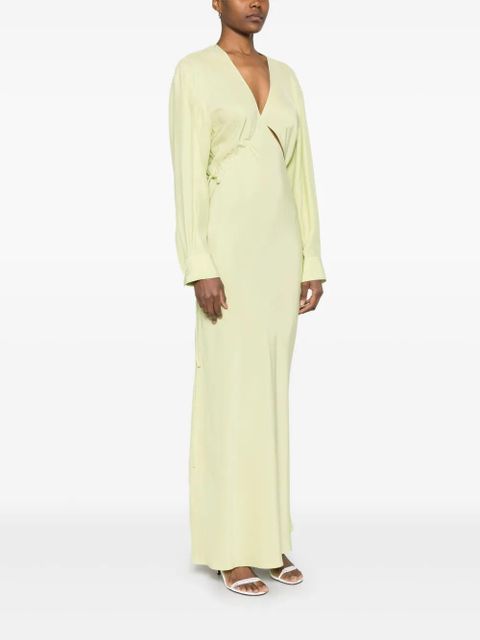 Christopher Esber cross-cut silk maxi dress - Green - zdjęcie produktu nr 2