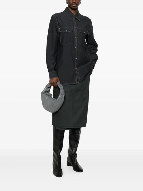 LEMAIRE topstitching shirt - Black