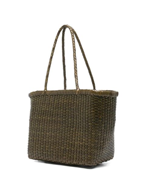 DRAGON DIFFUSION small Grace Basket woven tote bag - Green