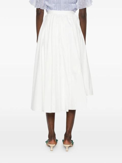 Self-Portrait pleated asymmetrical skirt - White