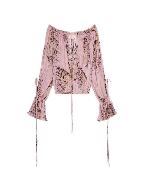 Blumarine butterfly-print blouse - Pink - zdjęcie produktu nr 1