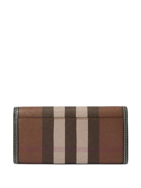 Burberry check-pattern leather-trim wallet - Brown