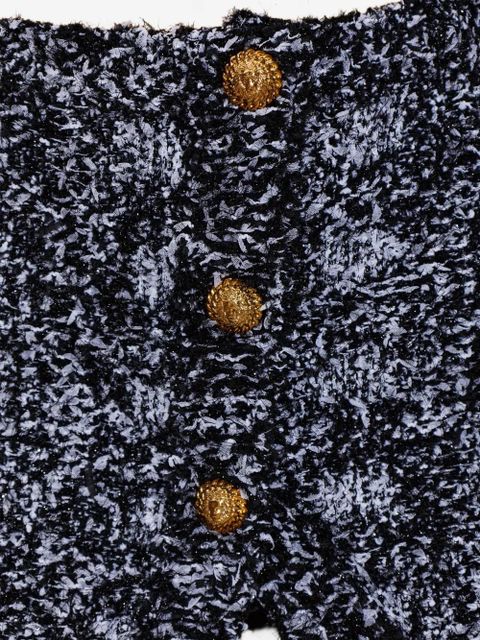 Balmain button frayed mini skirt - Black