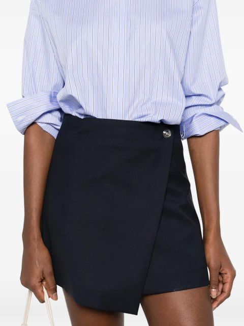 Maje striped asymmetric mini dress - Blue