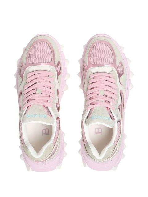Balmain B-East leather low-top sneakers - Pink