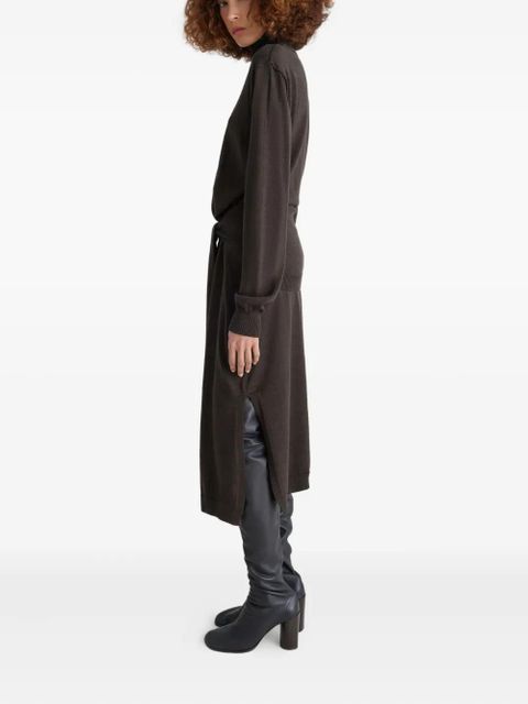 LEMAIRE tie-waist knitted dress - Brown